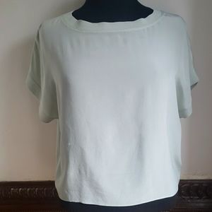 ALICE + OLIVIA Sage silk Crop Top